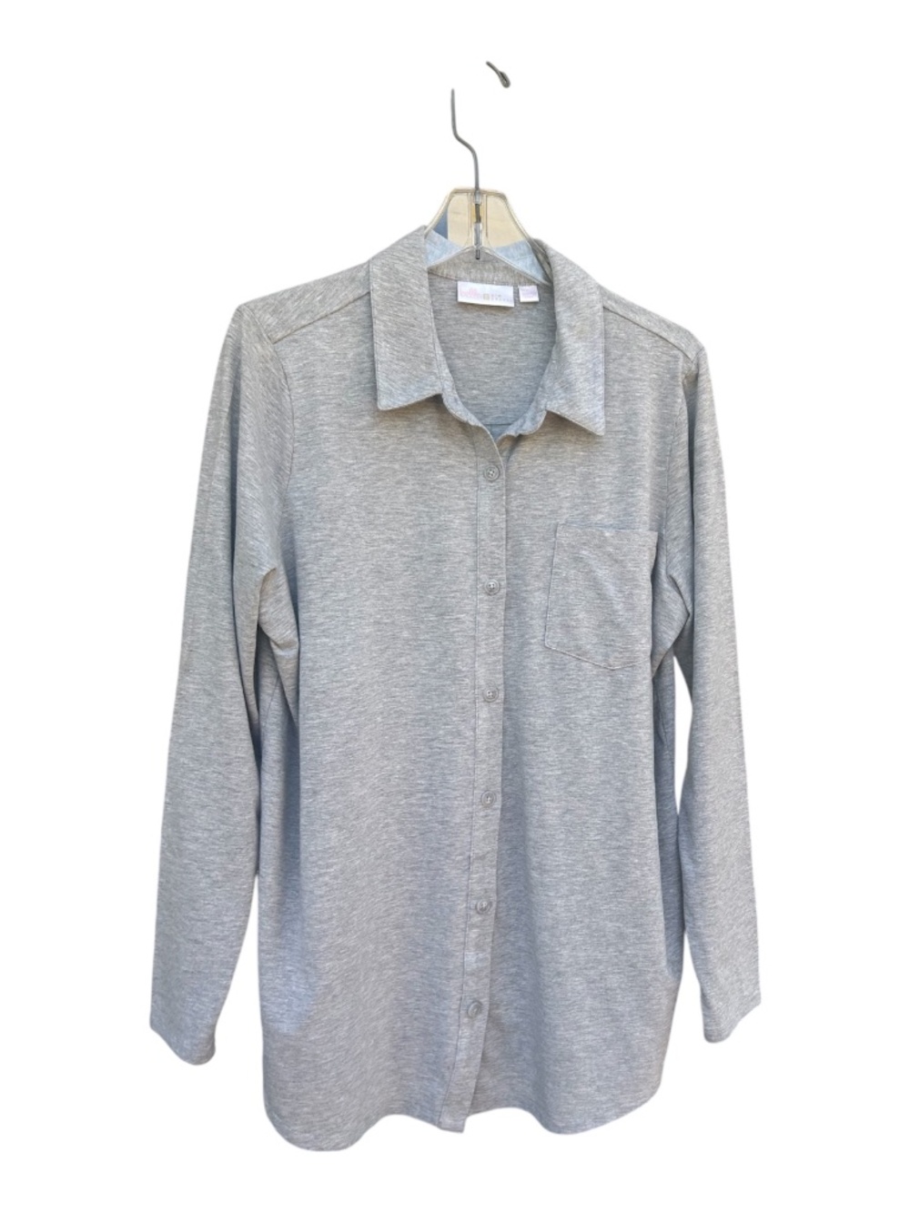Belle Kim Gravel Gray Button up Shirt-Size L
